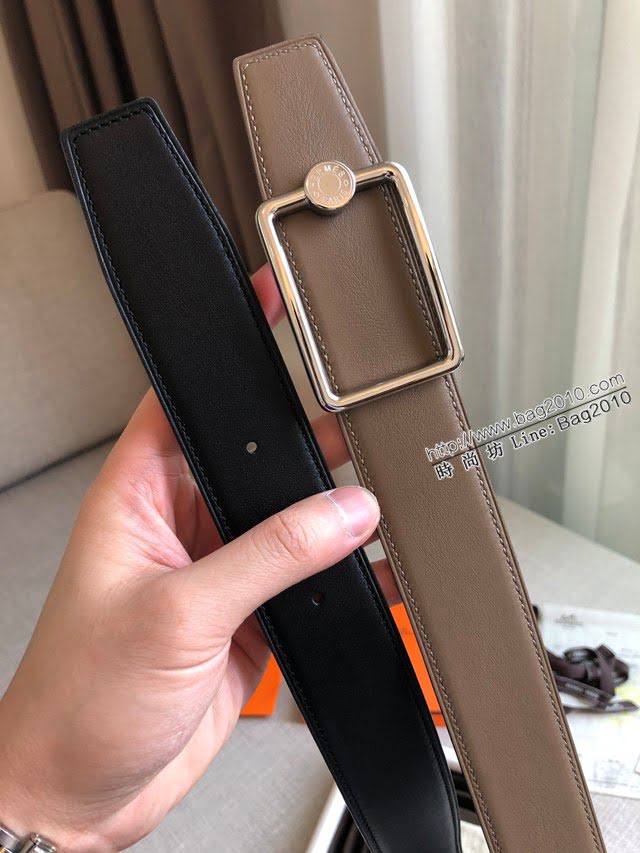 HERMES男士皮帶 愛馬仕OSCAR BELT BUCKLE皮帶 愛馬仕雙面小牛皮腰帶  jjp1116